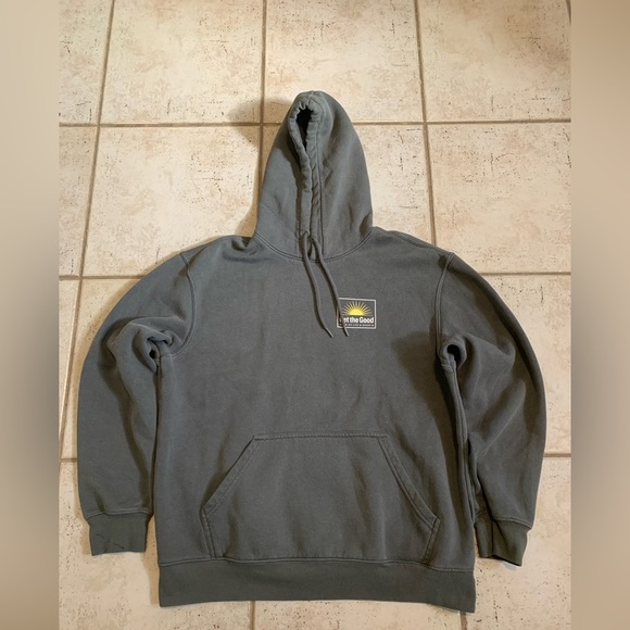 H&M L.O.G.G. "Get the Good" Sun Graphic Hoodie Sweatshirt Gray M - Picture 2 of 6